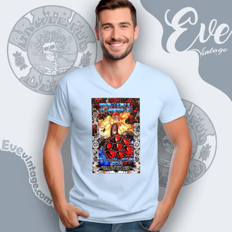 Grateful Dead 1995 Summer Tour Shirt Artwork By Michael Everett V Neck TShirt Grateful Dead 1995 Summer Tour Shirt Artwork By Michael Everett V Neck TShirt