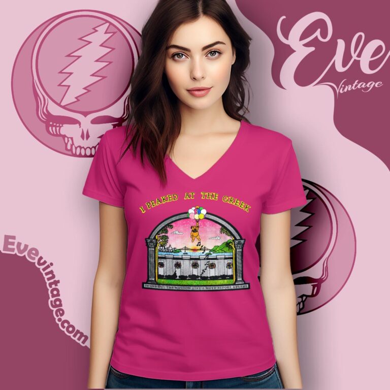 Grateful Dead 80s Greek Theater Shirt I Peaked At The Greek V Neck TShirt Grateful Dead 80s Greek Theater Shirt I Peaked At The Greek V Neck TShirt