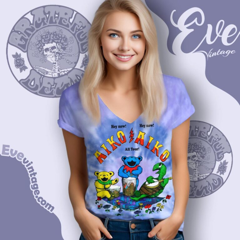 Grateful Dead Aiko Aiko All Tour 1993 Tie dye Shirt V Neck TShirt Grateful Dead Aiko Aiko All Tour 1993 Tie dye Shirt V Neck TShirt