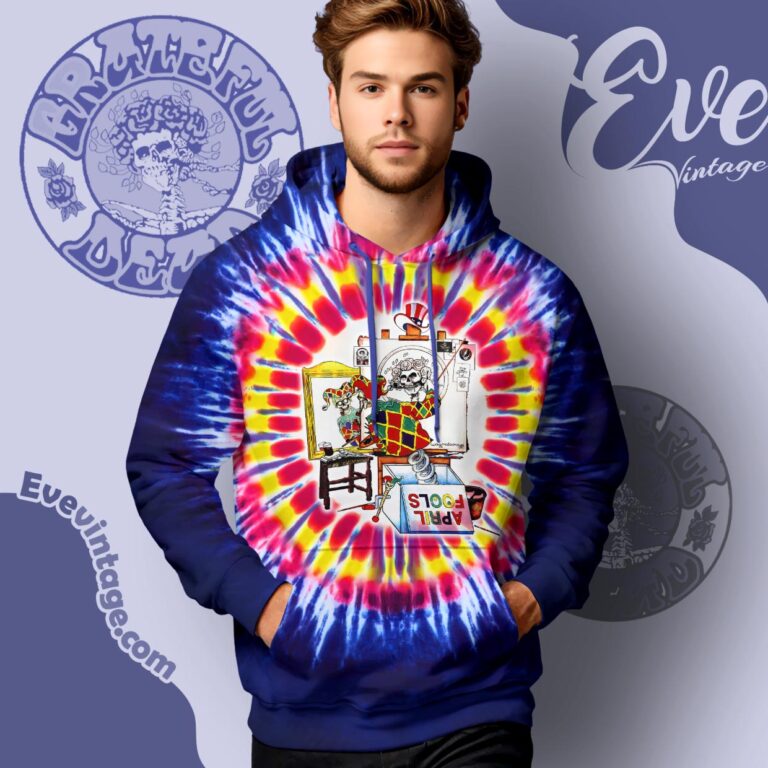 Grateful Dead April Fools 1996 Triple Self portrait Tie dye Hoodie Grateful Dead April Fools 1996 Triple Self portrait Tie dye Hoodie