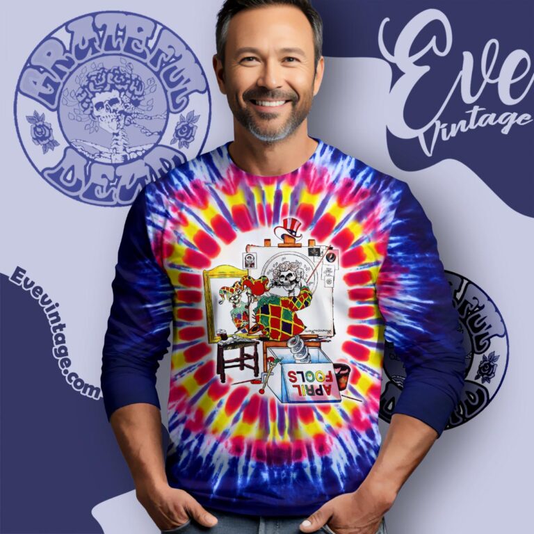 Grateful Dead April Fools 1996 Triple Self portrait Tie dye Long Sleeve Tee Grateful Dead April Fools 1996 Triple Self portrait Tie dye Long Sleeve Tee