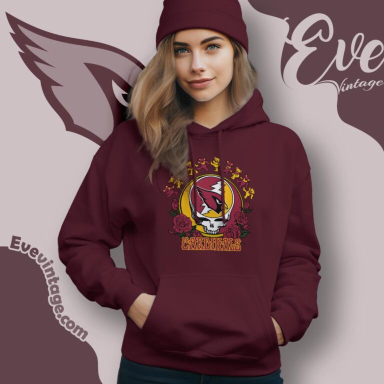 Grateful Dead Arizona Cardinals Roses Dancing Bears Shirt Hoodie Grateful Dead Arizona Cardinals Roses Dancing Bears Shirt Hoodie