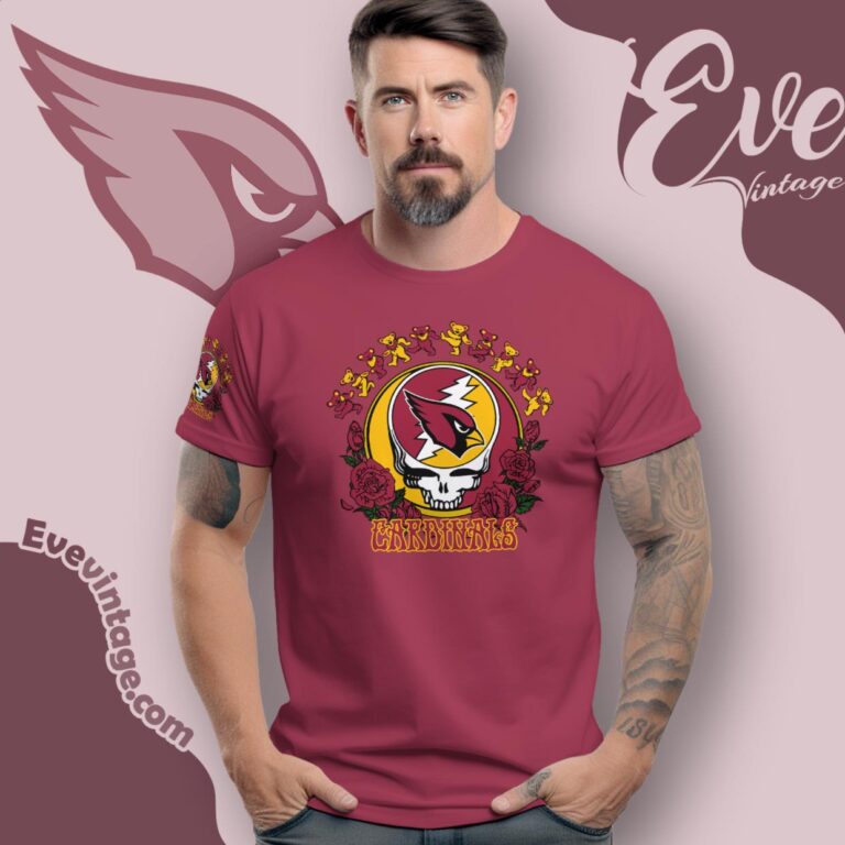 Grateful Dead Arizona Cardinals Roses Dancing Bears Shirt T Shirt Grateful Dead Arizona Cardinals Roses Dancing Bears Shirt T Shirt