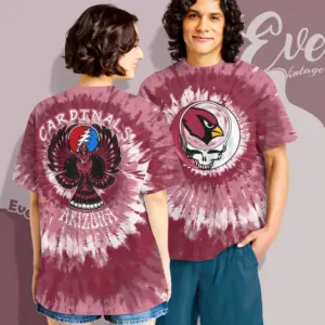 Grateful Dead Arizona Cardinals Stealie Tie Dye T shirt