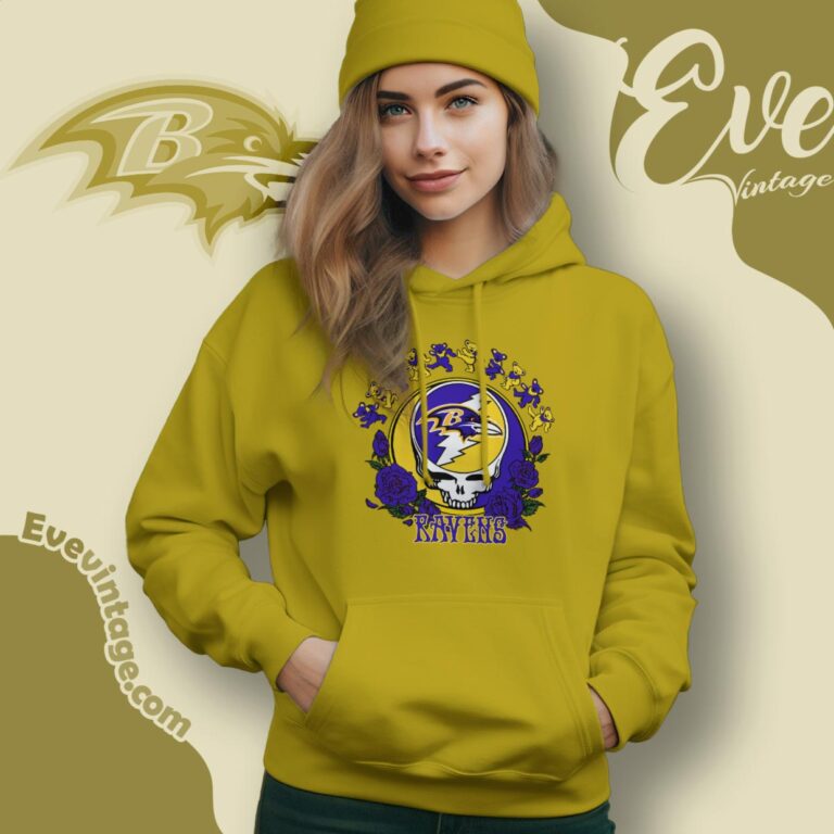 Grateful Dead Baltimore Ravens Roses Dancing Bears Shirt Hoodie Grateful Dead Baltimore Ravens Roses Dancing Bears Shirt Hoodie