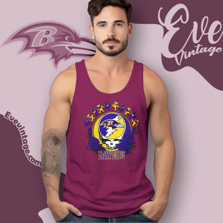 Grateful Dead Baltimore Ravens Roses Dancing Bears Shirt Tank Top Racerback Grateful Dead Baltimore Ravens Roses Dancing Bears Shirt Tank Top Racerback
