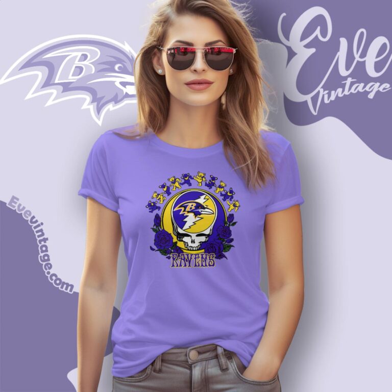 Grateful Dead Baltimore Ravens Roses Dancing Bears Shirt Women T Shirt Grateful Dead Baltimore Ravens Roses Dancing Bears Shirt Women T Shirt