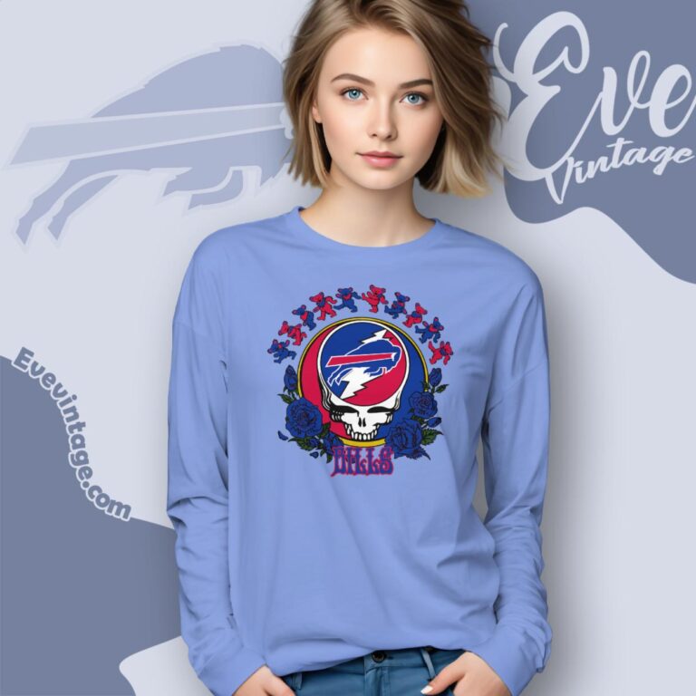 Grateful Dead Buffalo Bills Roses Dancing Bears Shirt Long Sleeve Tee Grateful Dead Buffalo Bills Roses Dancing Bears Shirt Long Sleeve Tee