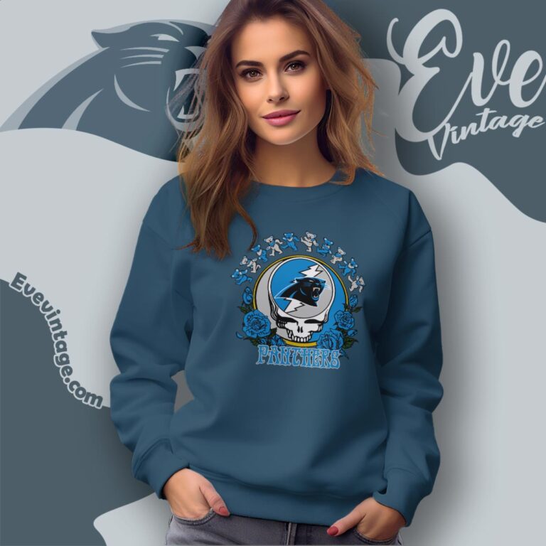 Grateful Dead Carolina Panthers Roses Dancing Bears Shirt Sweatshirt Grateful Dead Carolina Panthers Roses Dancing Bears Shirt Sweatshirt