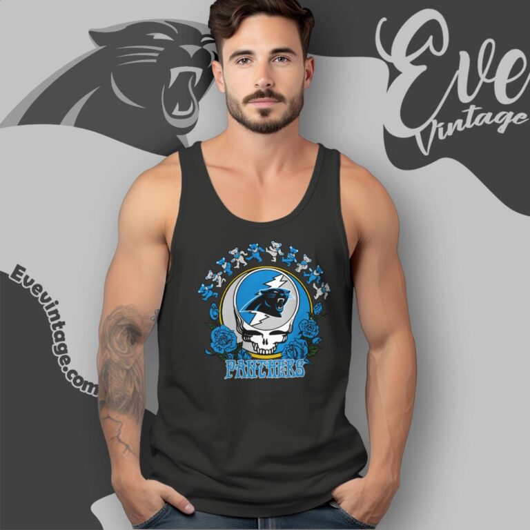 Grateful Dead Carolina Panthers Roses Dancing Bears Shirt Tank Top Racerback Grateful Dead Carolina Panthers Roses Dancing Bears Shirt Tank Top Racerback