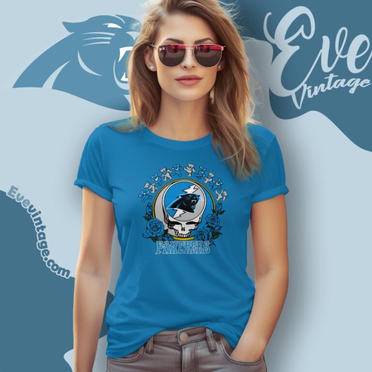 Grateful Dead Carolina Panthers Roses Dancing Bears Shirt Women T Shirt Grateful Dead Carolina Panthers Roses Dancing Bears Shirt Women T Shirt