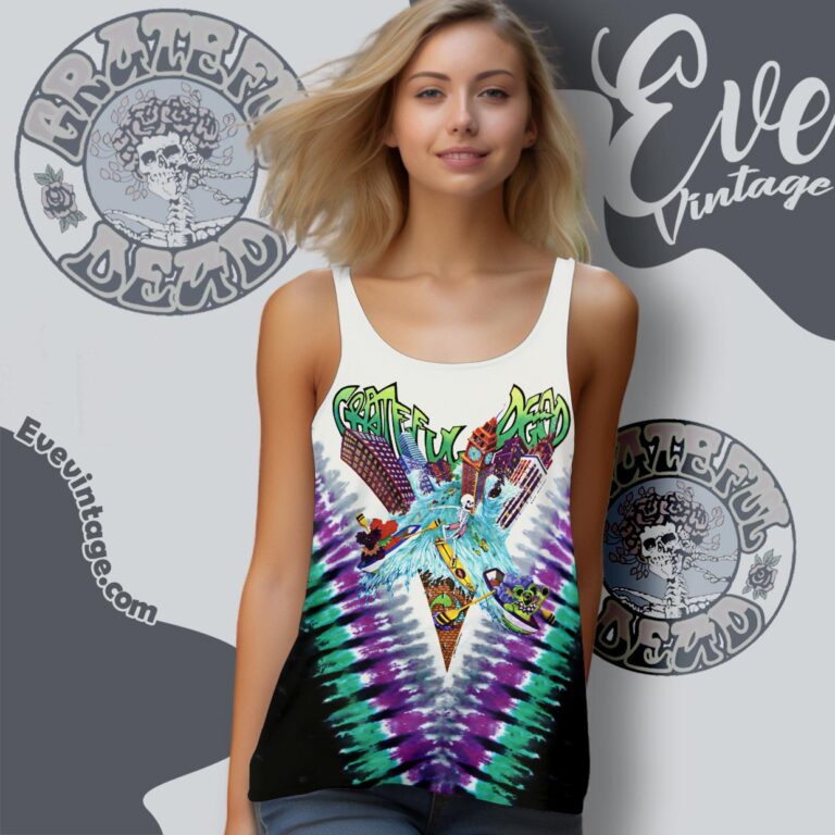 Grateful Dead Chicago Soldier Field 1992 Tie dye Wake Of The Flood Tank top Grateful Dead Chicago Soldier Field 1992 Tie dye Wake Of The Flood Tank top