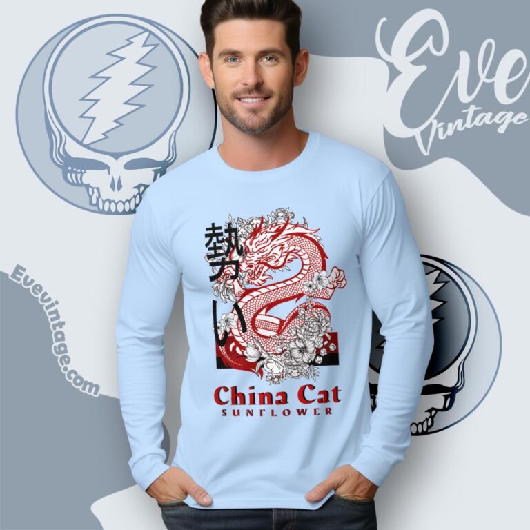 Grateful Dead China Cat Sunflower Shirt Long Sleeve Tee Grateful Dead China Cat Sunflower Shirt Long Sleeve Tee