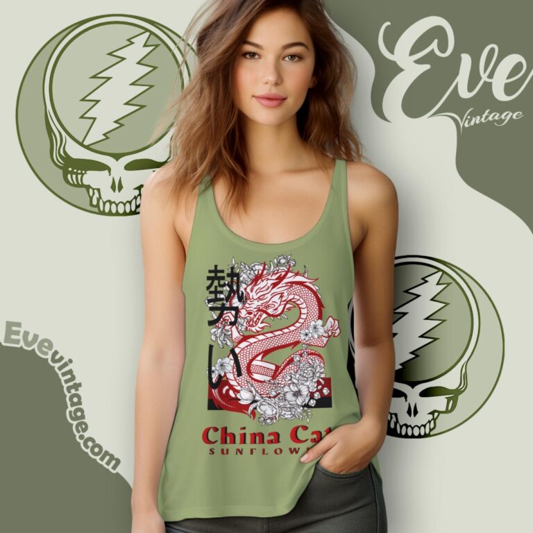 Grateful Dead China Cat Sunflower Shirt Tank Top Racerback Grateful Dead China Cat Sunflower Shirt Tank Top Racerback