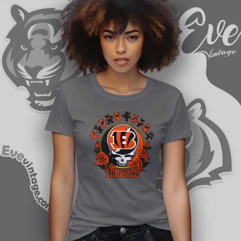 Grateful Dead Cincinnati Bengals Roses Dancing Bears Shirt Women T Shirt Grateful Dead Cincinnati Bengals Roses Dancing Bears Shirt Women T Shirt