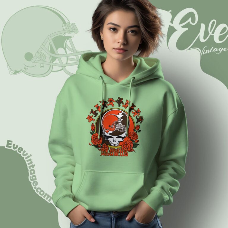 Grateful Dead Cleveland Browns Roses Dancing Bears Shirt Hoodie Grateful Dead Cleveland Browns Roses Dancing Bears Shirt Hoodie