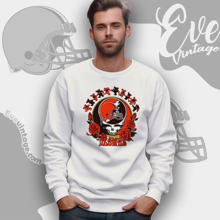 Grateful Dead Cleveland Browns Roses Dancing Bears Shirt Sweatshirt Grateful Dead Cleveland Browns Roses Dancing Bears Shirt Sweatshirt