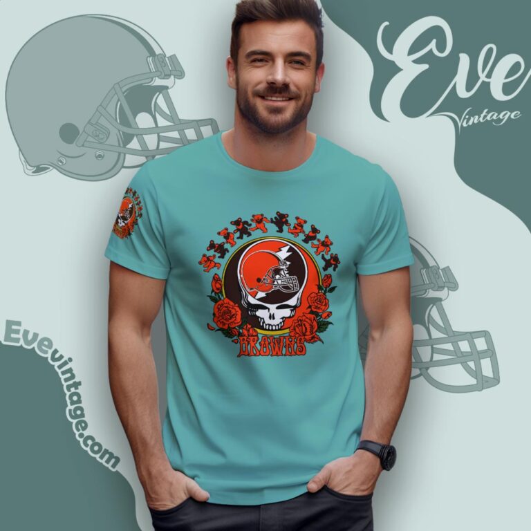 Grateful Dead Cleveland Browns Roses Dancing Bears Shirt T Shirt Grateful Dead Cleveland Browns Roses Dancing Bears Shirt T Shirt
