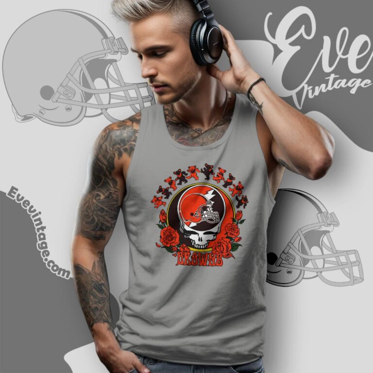 Grateful Dead Cleveland Browns Roses Dancing Bears Shirt Tank Top Racerback Grateful Dead Cleveland Browns Roses Dancing Bears Shirt Tank Top Racerback