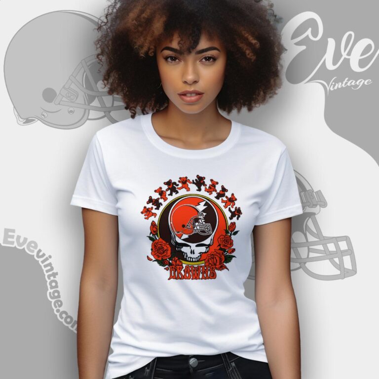 Grateful Dead Cleveland Browns Roses Dancing Bears Shirt Women T Shirt Grateful Dead Cleveland Browns Roses Dancing Bears Shirt Women T Shirt