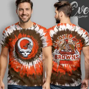Grateful Dead Cleveland Browns Stealie Tie Dye T shirt