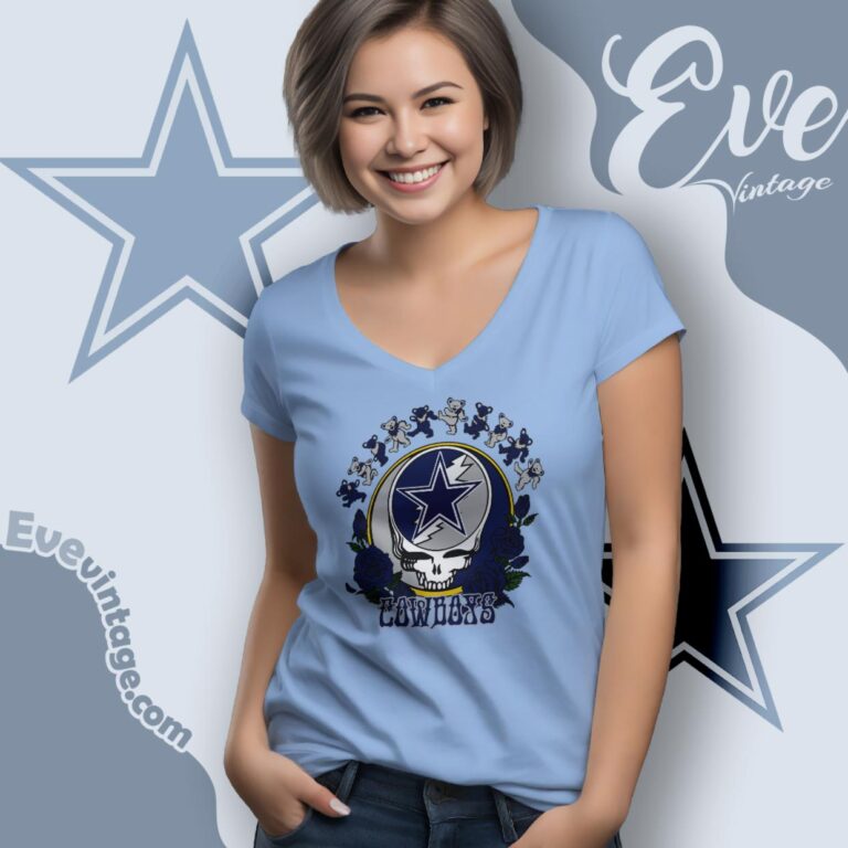 Grateful Dead Dallas Cowboys Roses Dancing Bears Shirt V Neck TShirt Grateful Dead Dallas Cowboys Roses Dancing Bears Shirt V Neck TShirt