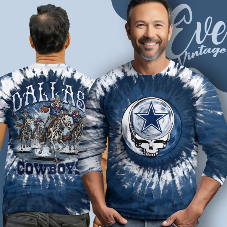 Grateful Dead Dallas Cowboys Stealie Tie dye Shirt Long Sleeve Tee Grateful Dead Dallas Cowboys Stealie Tie dye Shirt Long Sleeve Tee