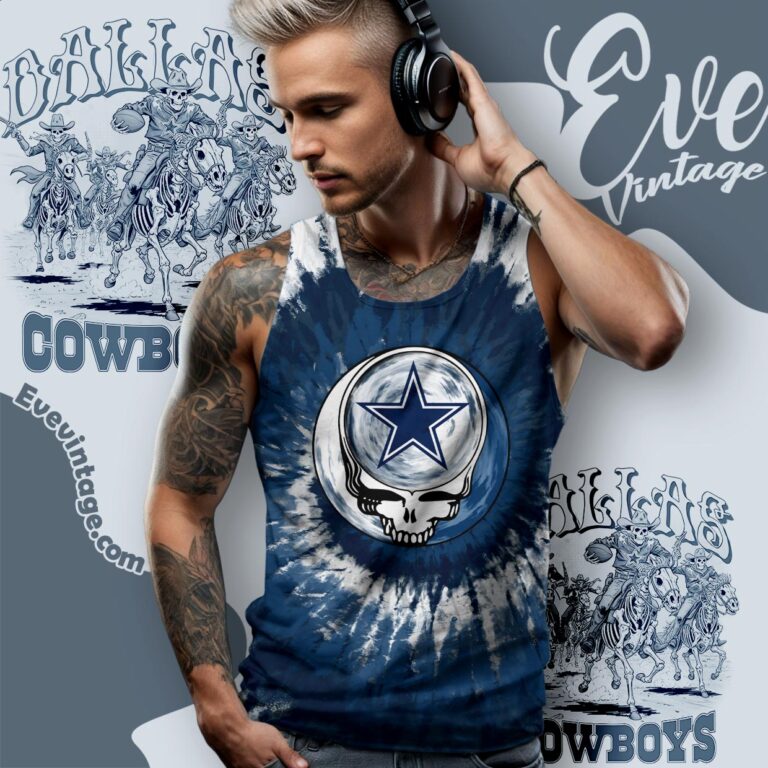 Grateful Dead Dallas Cowboys Stealie Tie-dye Shirt Tank Top Racerback Grateful Dead Dallas Cowboys Stealie Tie-dye Shirt Tank Top Racerback