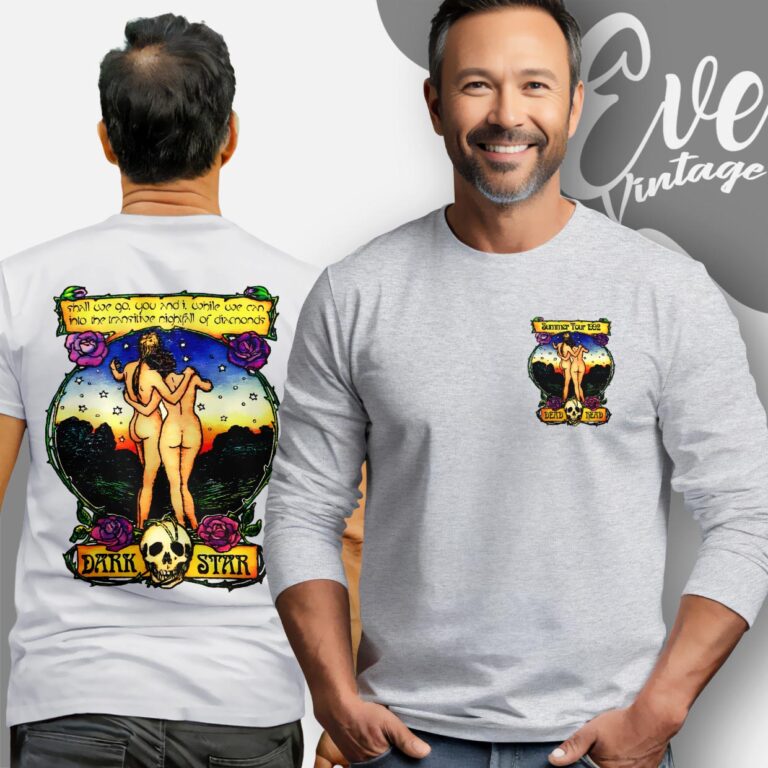 Grateful Dead Dark Star Song Shirt Summer Tour 1992 Long Sleeve Grateful Dead Dark Star Song Shirt Summer Tour 1992 Long Sleeve