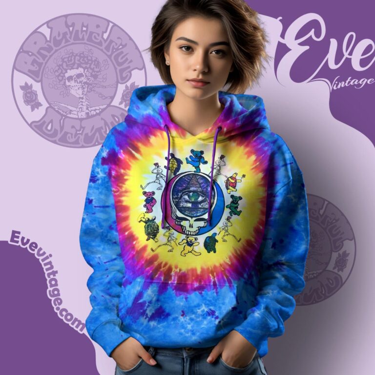 Grateful Dead Denver Oakland La 1994 Tour Tie dye Hoodie Grateful Dead Denver Oakland La 1994 Tour Tie dye Hoodie