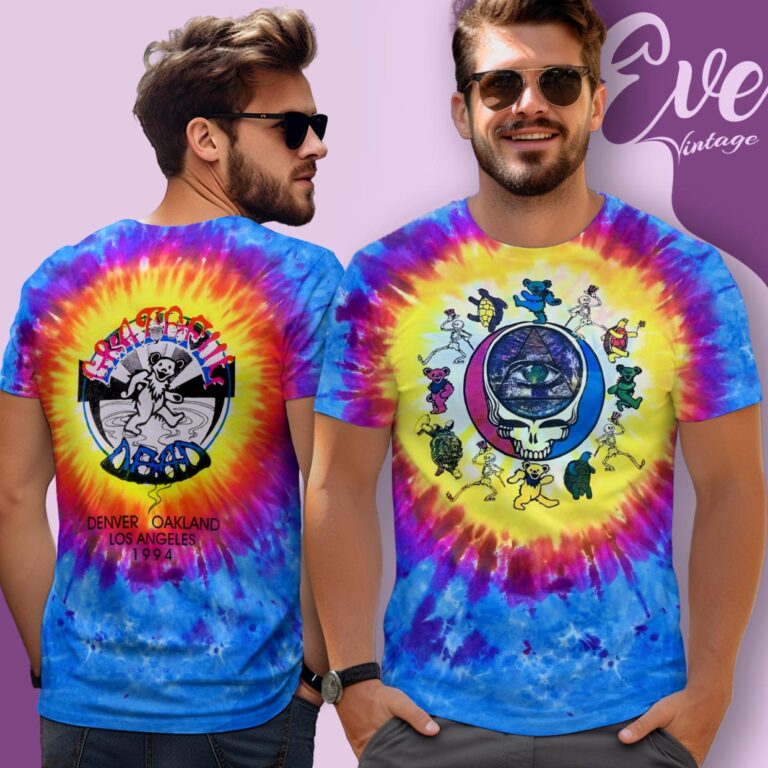 Grateful Dead Denver Oakland La 1994 Tour Tie dye T Shirt Grateful Dead Denver Oakland La 1994 Tour Tie dye T Shirt