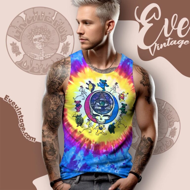 Grateful Dead Denver Oakland La 1994 Tour Tie dye Tank Top Racerback Grateful Dead Denver Oakland La 1994 Tour Tie dye Tank Top Racerback