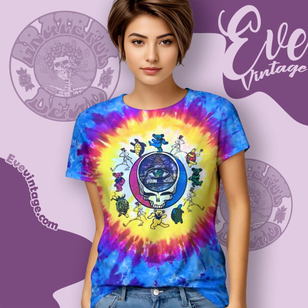 Grateful Dead Denver Oakland LA 1994 Tour Tie-dye Shirt
