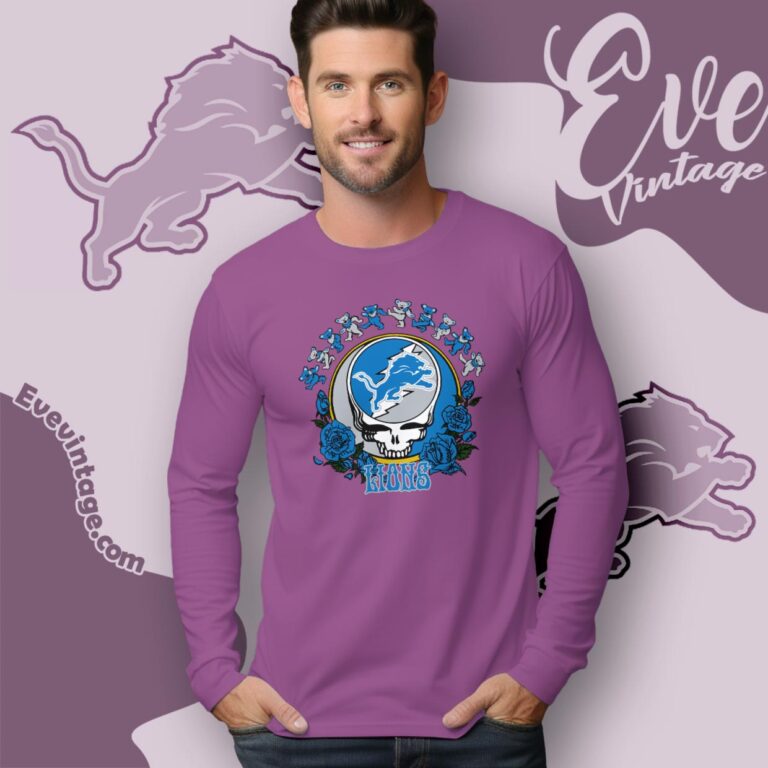 Grateful Dead Detroit Lions Roses Dancing Bears Shirt Long Sleeve Tee Grateful Dead Detroit Lions Roses Dancing Bears Shirt Long Sleeve Tee