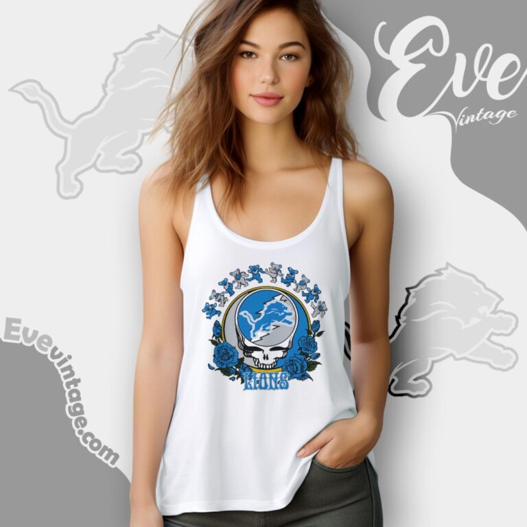 Grateful Dead Detroit Lions Roses Dancing Bears Shirt Tank Top Racerback Grateful Dead Detroit Lions Roses Dancing Bears Shirt Tank Top Racerback
