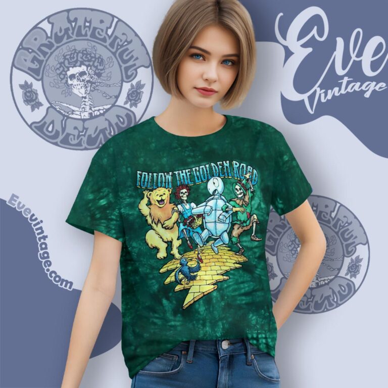 Grateful Dead Fall Tour 1994 Follow The Golden Road Tie dye Women T shirt Grateful Dead Fall Tour 1994 Follow The Golden Road Tie dye Women T shirt