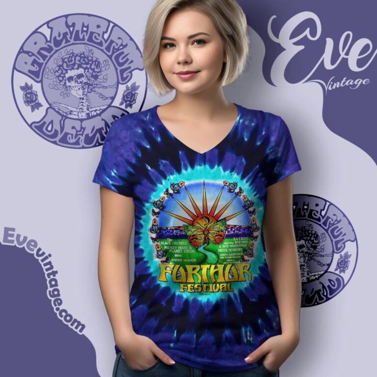 Grateful Dead Furthur Festival 1997 Tie dye Shirt V Neck TShirt Grateful Dead Furthur Festival 1997 Tie dye Shirt V Neck TShirt