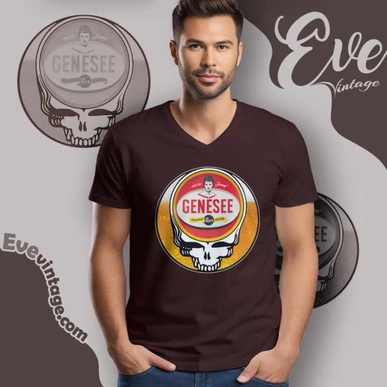 Grateful Dead Genesee Beer Steal Your Face Shirt V Neck TShirt Grateful Dead Genesee Beer Steal Your Face Shirt V Neck TShirt