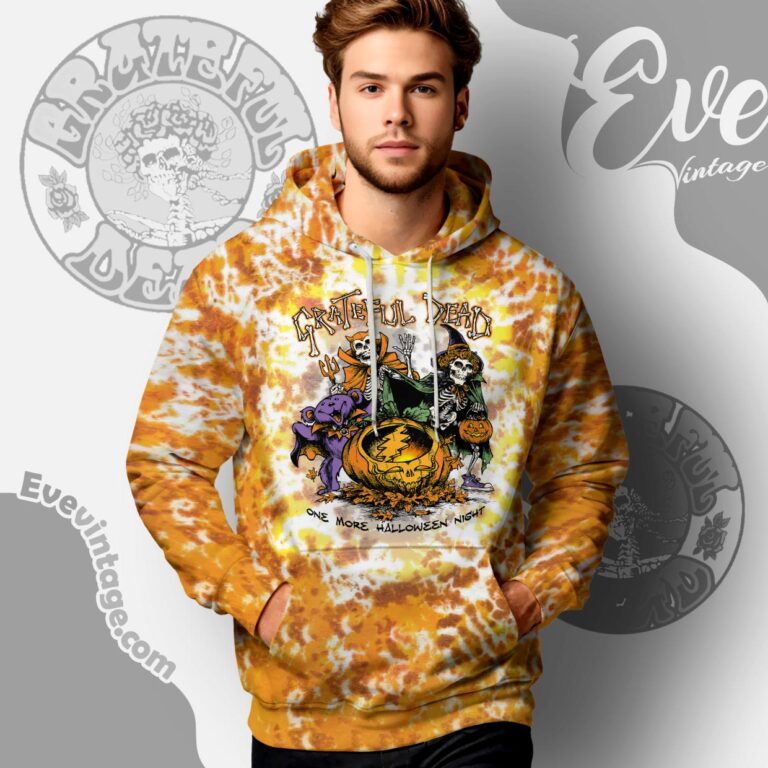 Grateful Dead Halloween Tie dye One More Halloween Night Hoodie Grateful Dead Halloween Tie dye One More Halloween Night Hoodie
