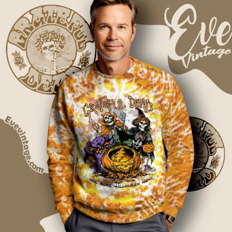 Grateful Dead Halloween Tie dye One More Halloween Night Sweatshirt Grateful Dead Halloween Tie dye One More Halloween Night Sweatshirt