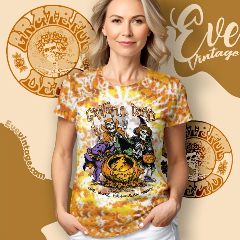 Grateful Dead Halloween Tie dye One More Halloween Night Women T shirt Grateful Dead Halloween Tie dye One More Halloween Night Women T shirt