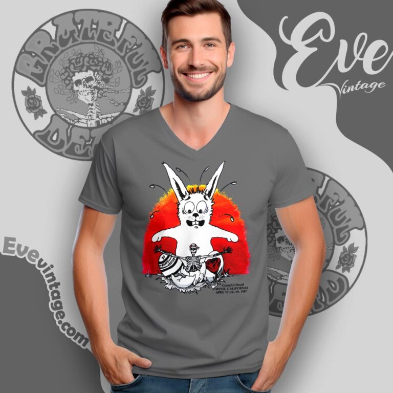 Grateful Dead Happy Easter 1987 Shirt Irvine Meadows Amphitheatre V Neck TShirt Grateful Dead Happy Easter 1987 Shirt Irvine Meadows Amphitheatre V Neck TShirt