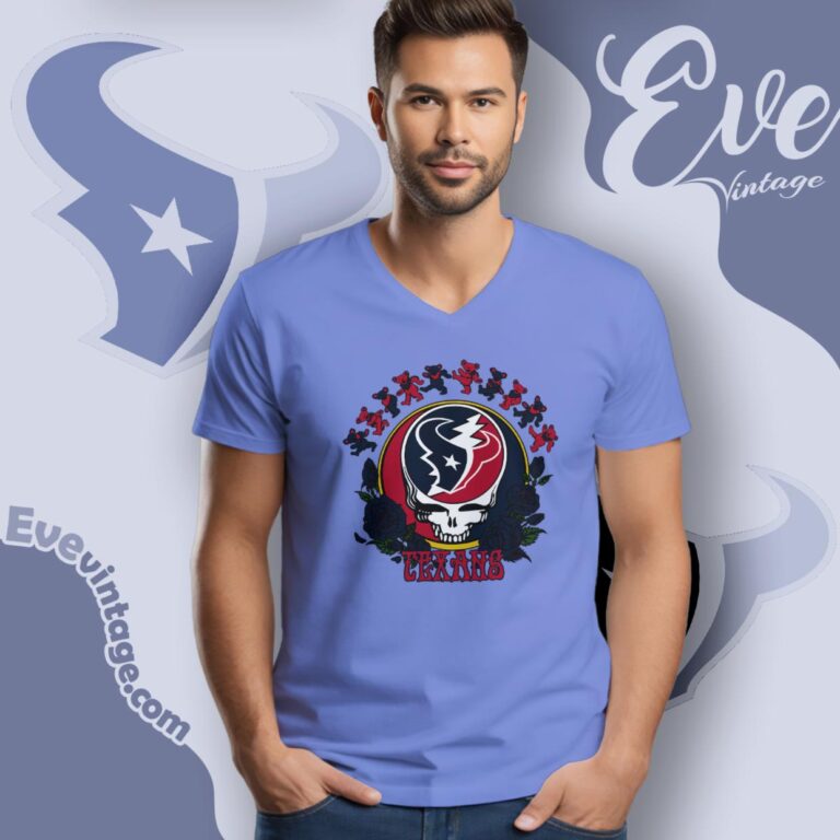 Grateful Dead Houston Texans Roses Dancing Bears Shirt V Neck TShirt Grateful Dead Houston Texans Roses Dancing Bears Shirt V Neck TShirt