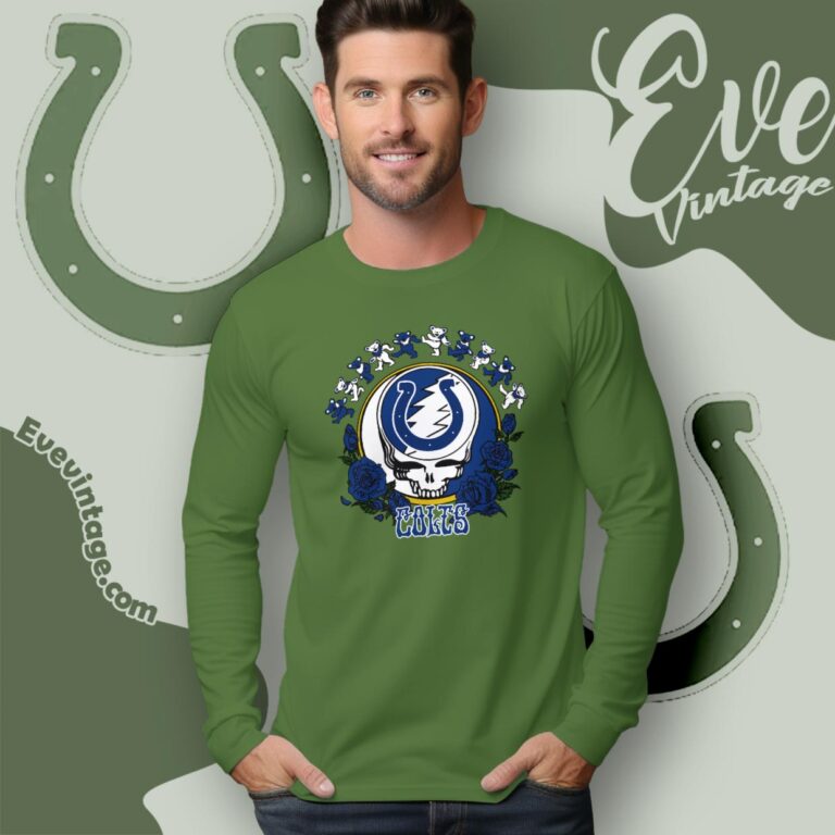 Grateful Dead Indianapolis Colts Roses Dancing Bears Shirt Long Sleeve Tee Grateful Dead Indianapolis Colts Roses Dancing Bears Shirt Long Sleeve Tee