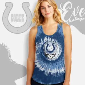 Grateful Dead Indianapolis Colts Stealie Tie Dye Tank Top Racerback