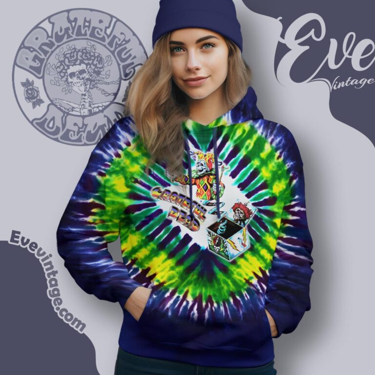 1993 Grateful Dead Jack In The Box Tie dye April Fool's Day Hoodie 1993 Grateful Dead Jack In The Box Tie dye April Fool's Day Hoodie