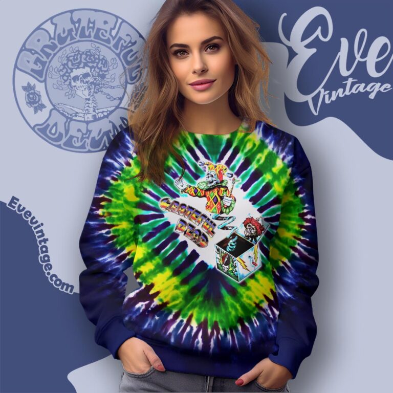 Grateful Dead Jack In The Box 1993 Tie dye April Fool's Day Sweatshirt Grateful Dead Jack In The Box 1993 Tie dye April Fool's Day Sweatshirt