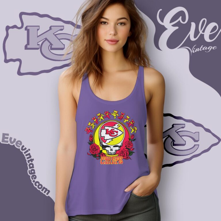 Grateful Dead Kansas City Chiefs Roses Dancing Bears Shirt Tank Top Racerback Grateful Dead Kansas City Chiefs Roses Dancing Bears Shirt Tank Top Racerback