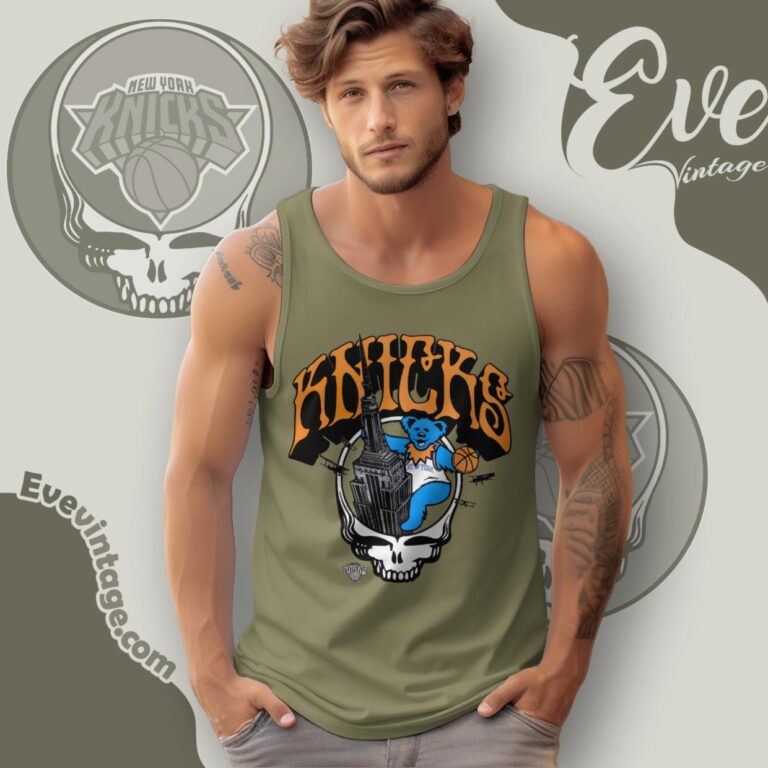 Grateful Dead Knicks Deadhead Steal Your Face Bear Shirt Tank Top Racerback Grateful Dead Knicks Deadhead Steal Your Face Bear Shirt Tank Top Racerback
