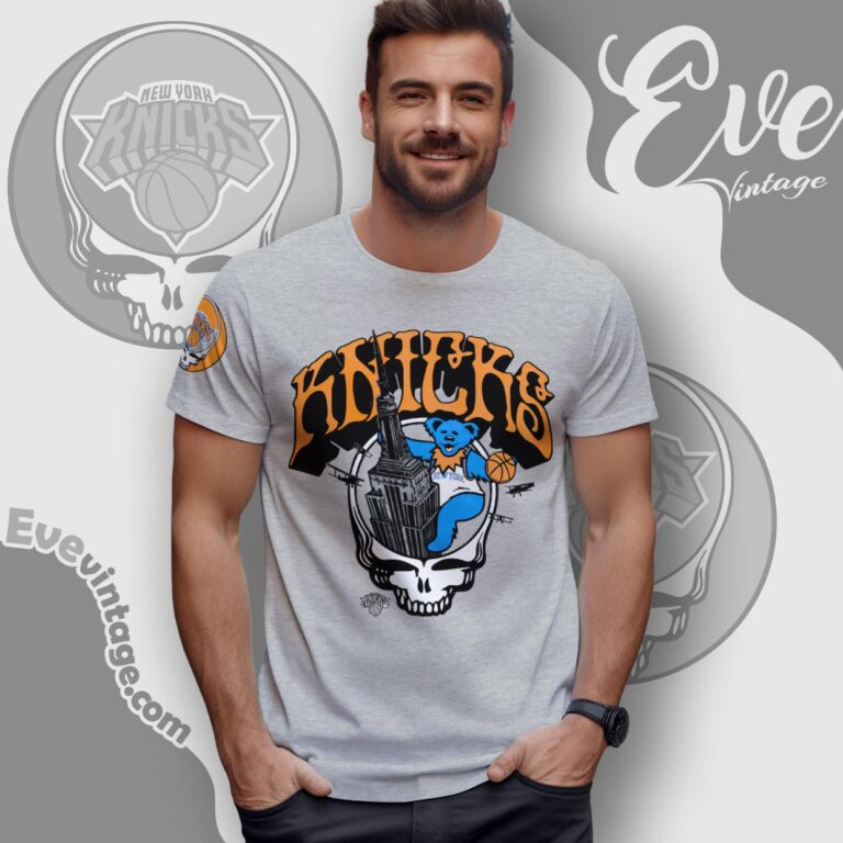 Grateful Dead Knicks Deadhead Steal Your Face Bear T Shirt Grateful Dead Knicks Deadhead Steal Your Face Bear T Shirt